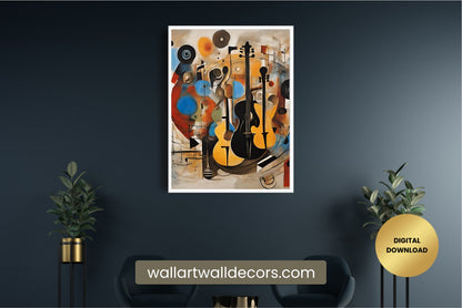 Musical Painting Modern Abstract Wall Art Colorful Music Painting