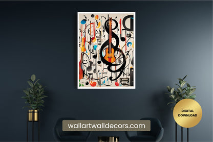 Musical Instrument Painting Musical Wall Hanging Art Poster