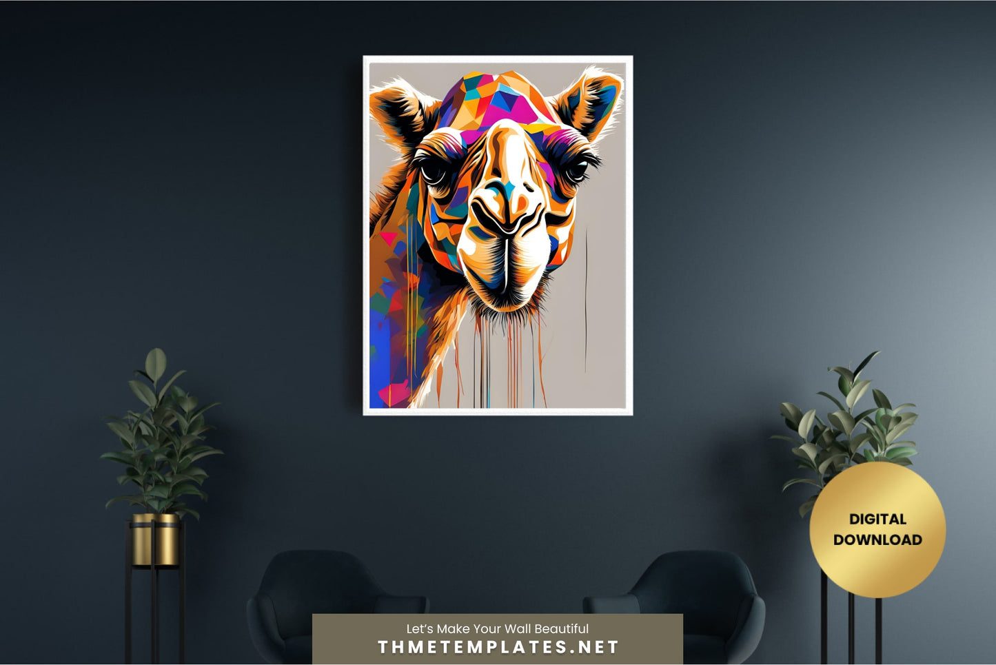 Camel Poster Download - Large Animal Wall Art - Big Size Camel Painting for Creative Spaces