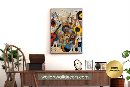 Beautiful Painting Modern Abstract Wall Art Colorful Music Painting