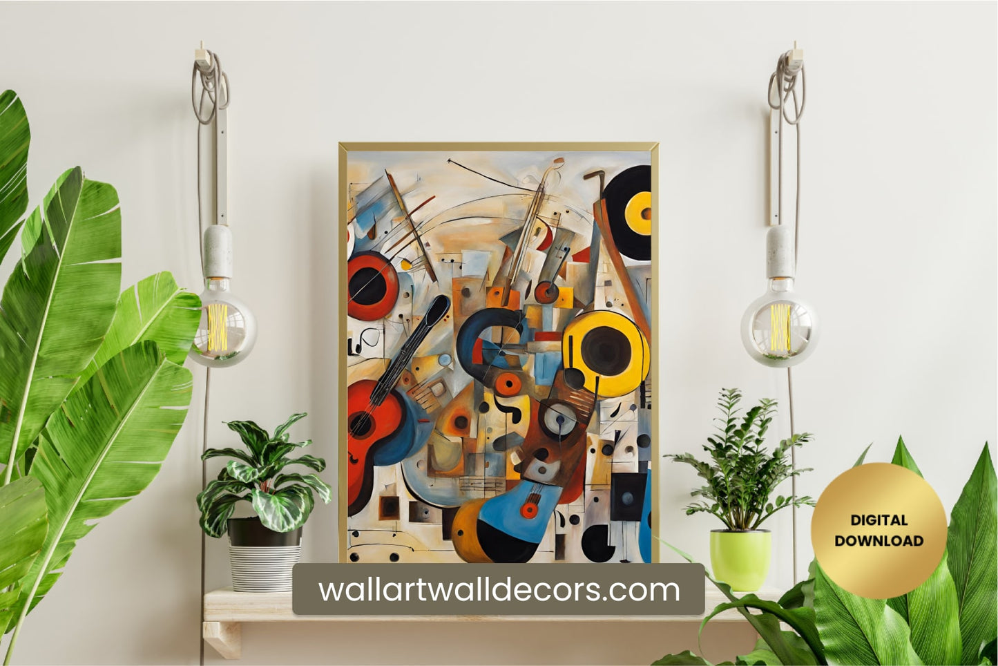 Beautiful Painting Modern Abstract Wall Art Colorful Music Painting