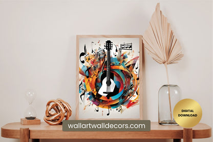 Modern Abstract Painting For Musician Musical Wall Art Decor