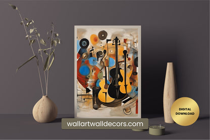 Musical Painting Modern Abstract Wall Art Colorful Music Painting