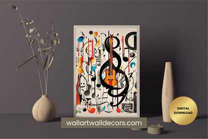 Musical Instrument Painting Musical Wall Hanging Art Poster