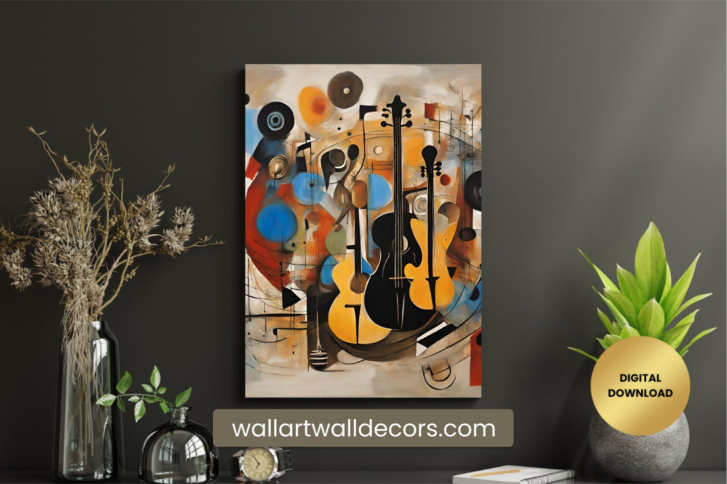 Musical Painting Modern Abstract Wall Art Colorful Music Painting