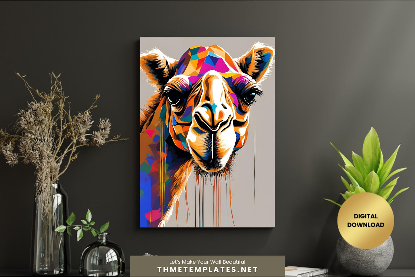 Camel Poster Download - Large Animal Wall Art - Big Size Camel Painting for Creative Spaces