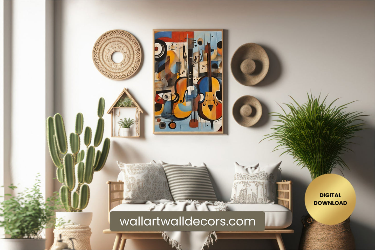 Modern Musician Abstract Wall Art Colorful Painting for Musician