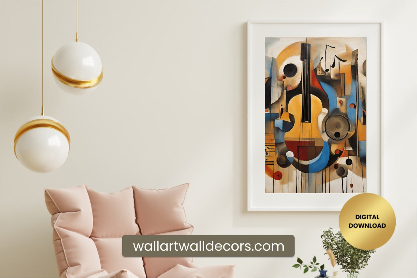 Beautiful Musical Painting Modern Abstract Wall Art Colorful Musical Poster