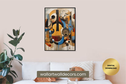 Beautiful Musical Painting Modern Abstract Wall Art Colorful Musical Poster