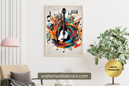 Modern Abstract Painting For Musician Musical Wall Art Decor