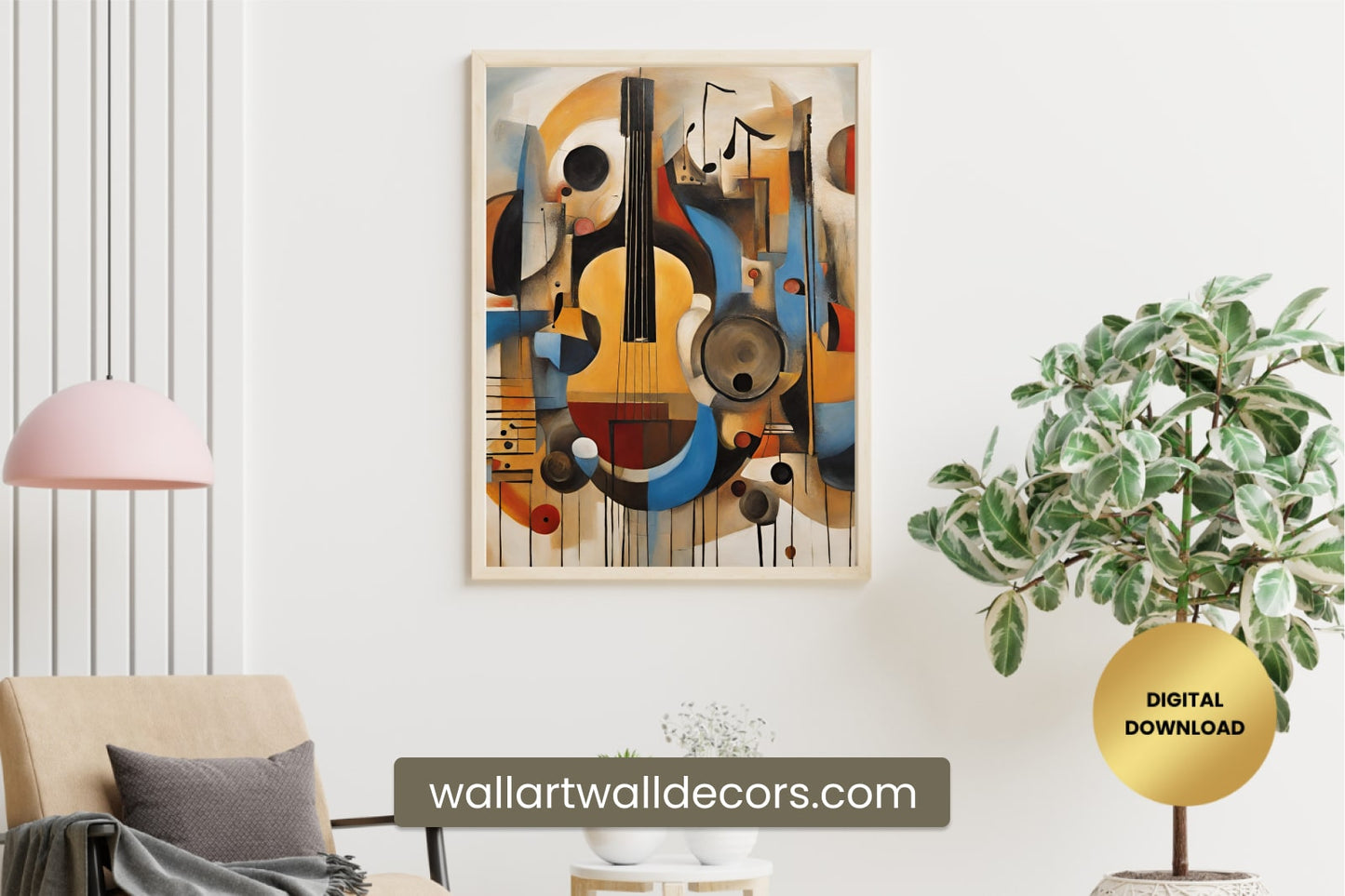 Beautiful Musical Painting Modern Abstract Wall Art Colorful Musical Poster