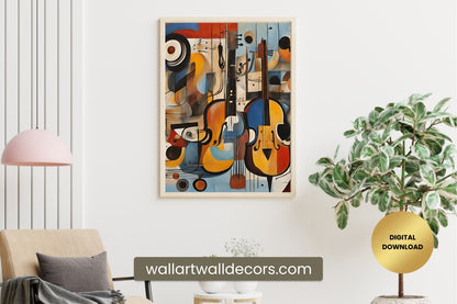 Modern Musician Abstract Wall Art Colorful Painting for Musician