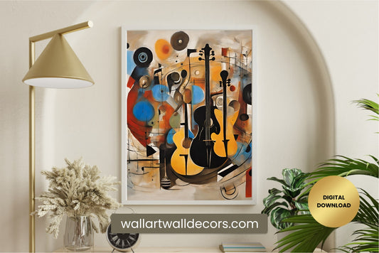 Musical Painting Modern Abstract Wall Art Colorful Music Painting