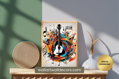 Modern Abstract Painting For Musician Musical Wall Art Decor