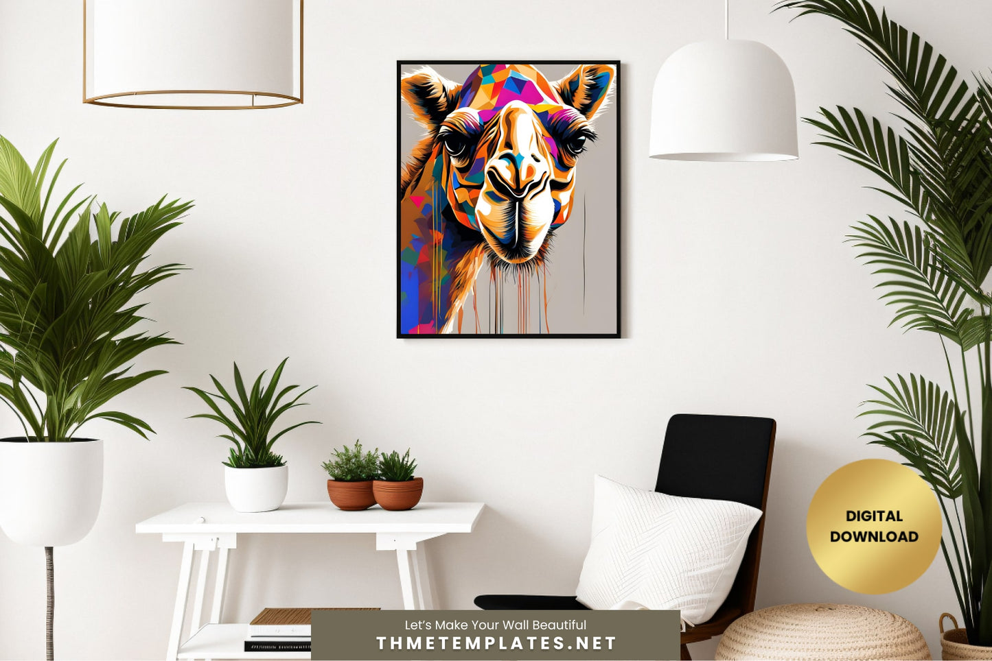 Camel Poster Download - Large Animal Wall Art - Big Size Camel Painting for Creative Spaces