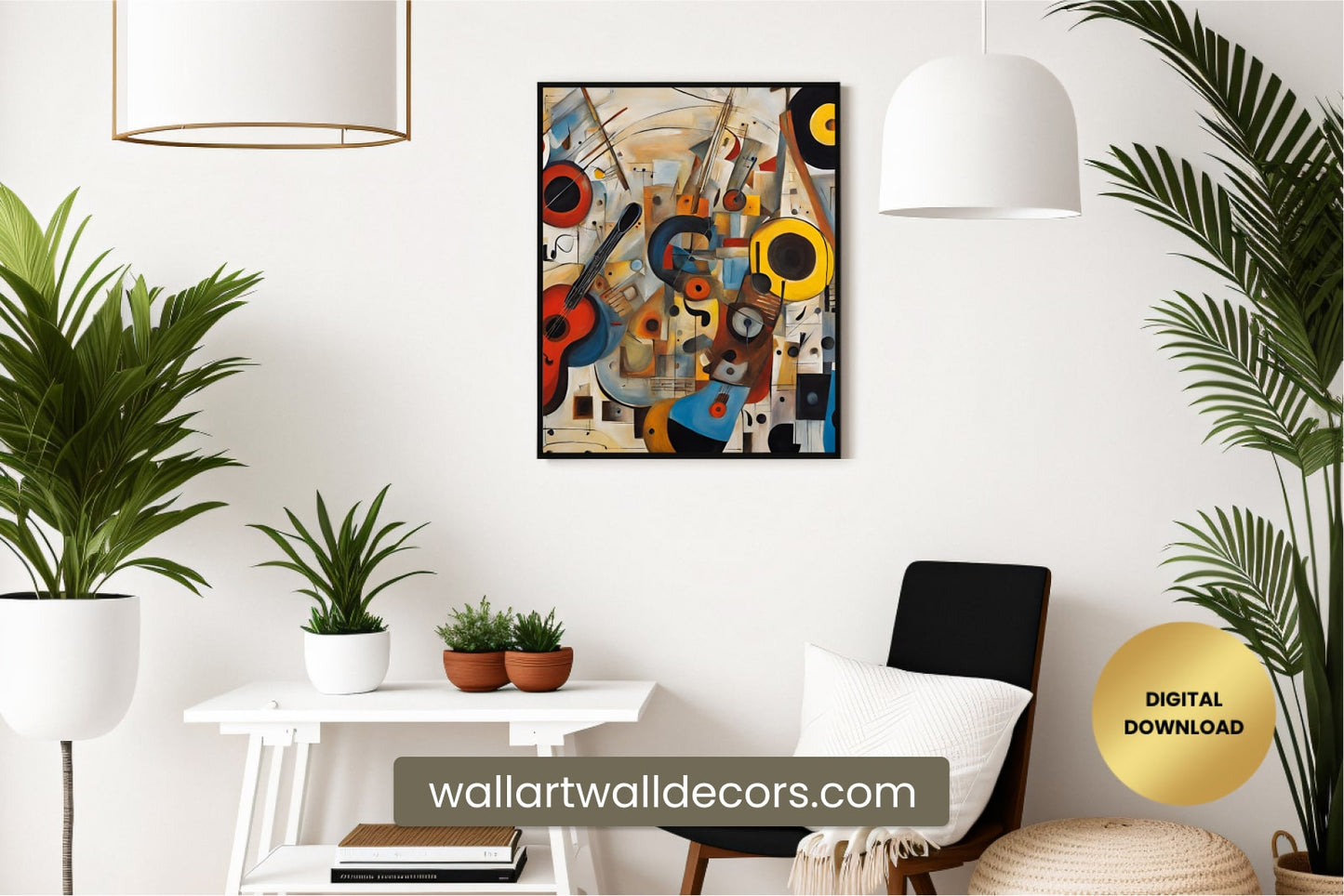 Beautiful Painting Modern Abstract Wall Art Colorful Music Painting