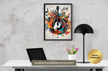 Modern Abstract Painting For Musician Musical Wall Art Decor